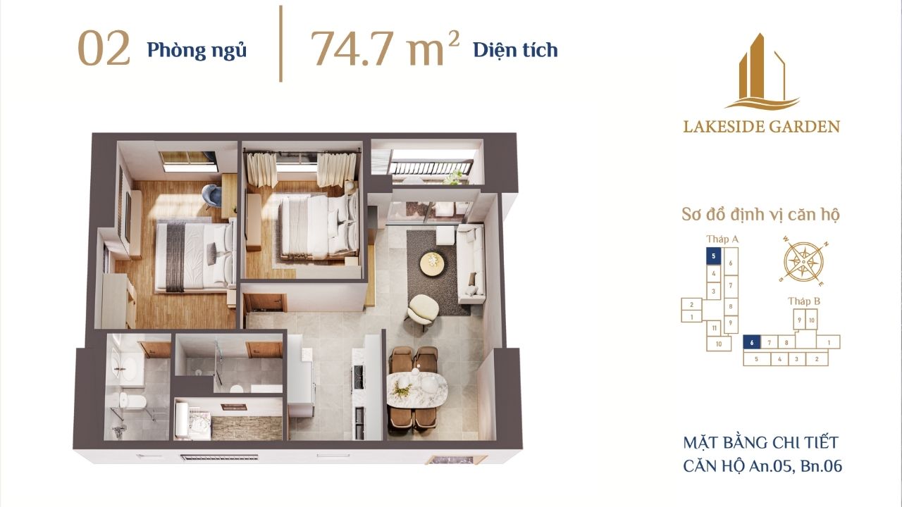 thiet ke chi tiet can 2 p ngu 74.7m2 chung cư lakeside garden thiet ke chi tiet can 2 p ngu 74.7m2 chung cư lakeside garden